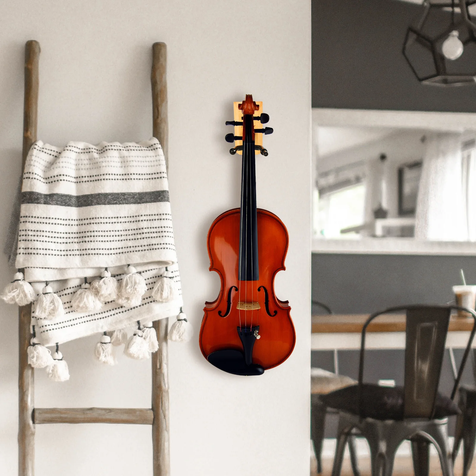 

Wall-mounted Violin Hanger Rack Bow Hook Soft Rubber Sturdy Space-saving Ukulele Violin Hanger Mount Accessories
