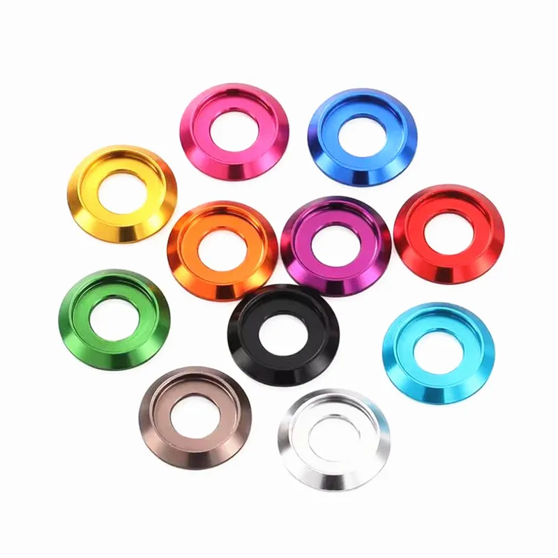 10pcs CNC aluminum button washer M2 M2.5 M3 M4 M5 M6 M8 colourful Aluminum cup head washer for Button Head Screw RC FPV Model