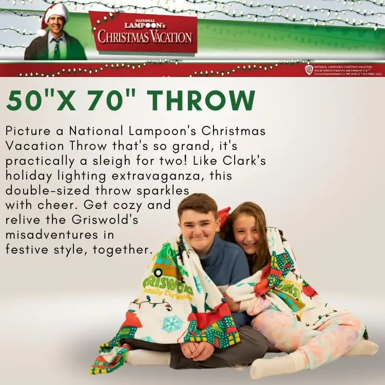 Franco Collectibles National Lampoon's Christmas Vacation Movie Holiday Bedding Super Soft Micro Raschel Blanket