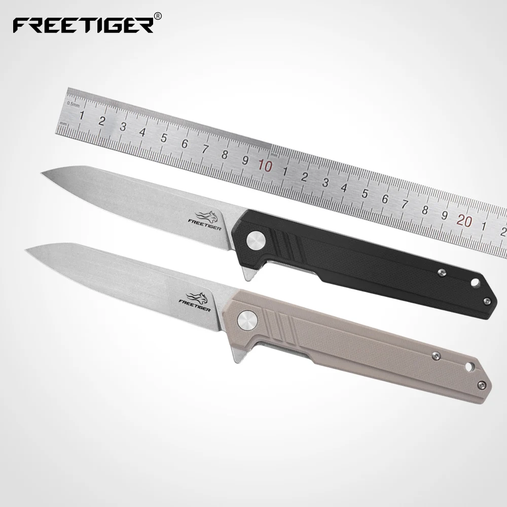

FREETIGER NEW Folding knife D2 Blade G10 Handle Outdoor Camping Survival Tactical Hiking Hunting Small EDC Pocket Knives FT945
