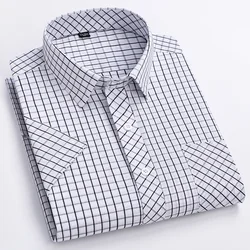 New Casual Shirts For Men Cotton Plaid Short Sleeve Elegant Business Dress Smart Summer Men Clothes England Fashion Top Shirts