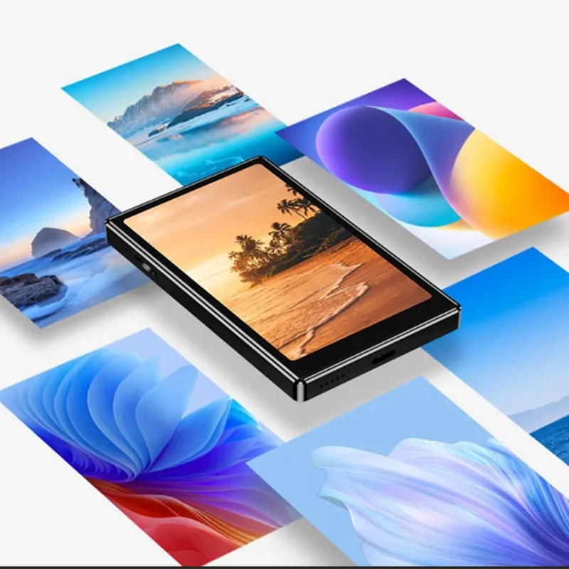 مشغل Mp4 بلوتوث 4.0 بوصة تعمل باللمس أندرويد 8.1 HiFi بدون فقدان الموسيقى Type-C مشغل Mp3 جهاز Walkman الرياضي مع راديو FM