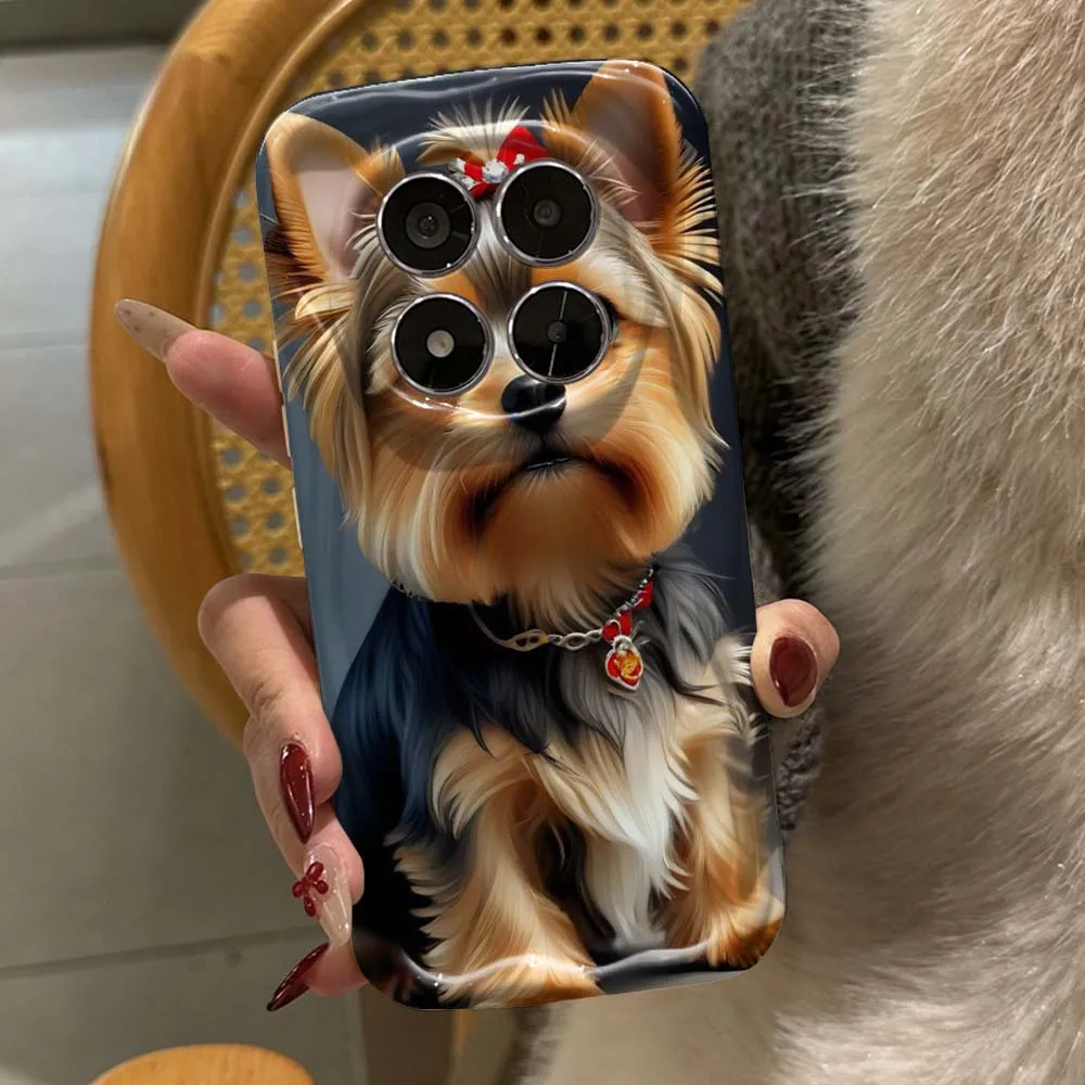 

Yorkshire Terrier Cute Pattern Phone Case For Xiaomi Redmi Note 15 14 14S 13 13R 12 12T 11 Pro Puls 4G 5G Wave Oil White Soft