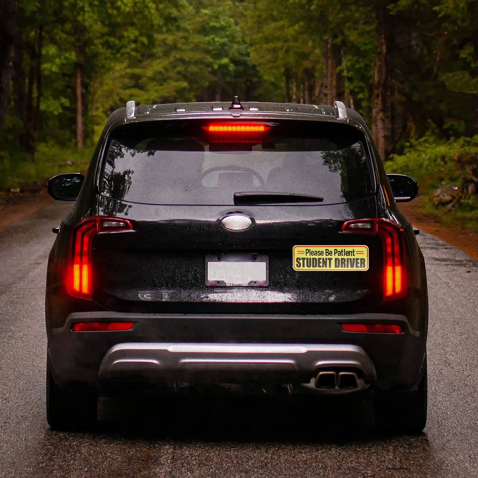 

Yellow Sticker Reflective Black Lettering Rubber Magnet Material Waterproof Sun Proof Reusable Car Safety Sign