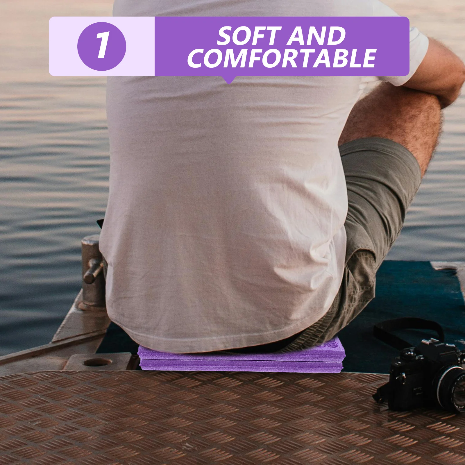 

Moisture Proof Folding Xpe Outdoor Sit Pad Lightweight Cushion for Camping Picnic Park Family Use Purple Mats Folding Pads