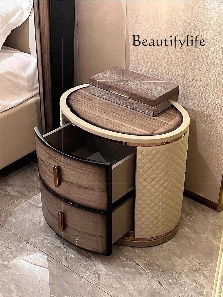 

Italian light luxury villa mansion size household bedroom bedside table designer high sense