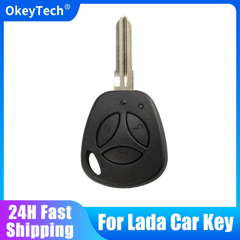 

OkeyTech 3 Button Replacement Auto Car Remote Key Shell Fob Uncut Blank Blade Cover Case for Lada Priora Kalina Sedan Sport XRay