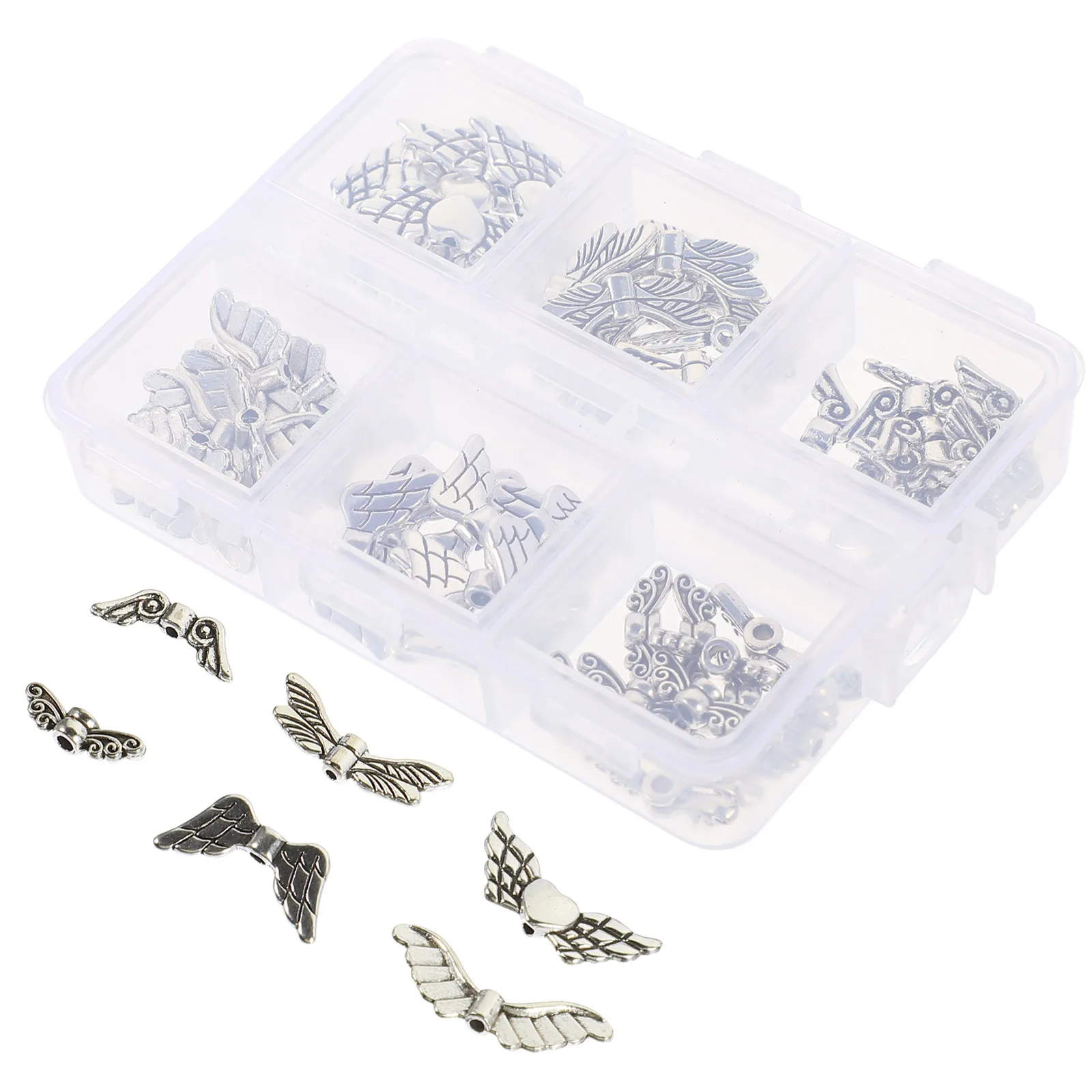 

60 шт. ретро тибетские серебряные бусины с крыльями ангела для DIY браслет серьги ожерелье изготовление ювелирных изделий легкие подвески из сплава-разделитель