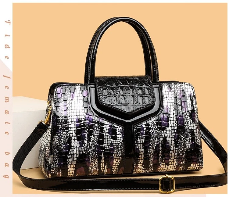

Spacious Women's New Crocodile-Embossed Bag - Luxury High-End Texture, Versatile Shoulder Crossbody & Top Handle Handbag
