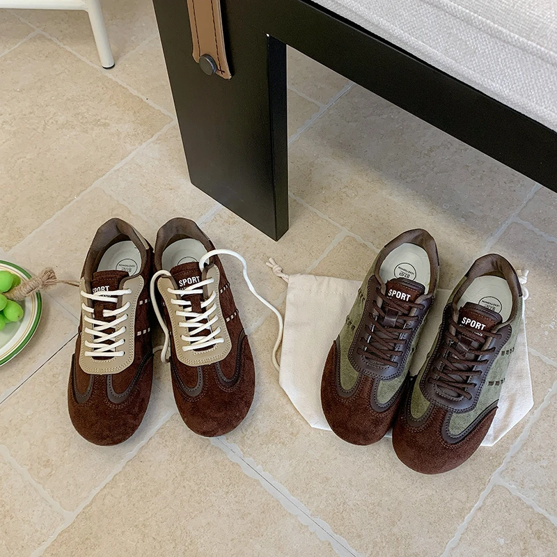 

Women's 2026 Spring and Autumn New Flat Suede Casual Board Shoes