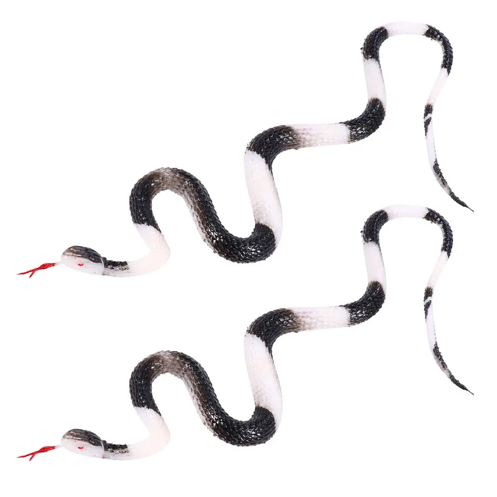 

2Pcs Lifelike Snake Ornament Realistic Rubber Snake Decoration Halloween Prank Prop Garden Bedroom Playroom Party Vivid