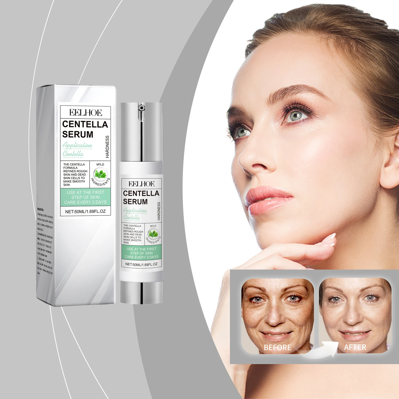 

EELHOE Centella Asiais Essence Увлажняющий Питательный Уменьшает тонкую линию Уменьшает шрамы от прыщей и способствует гладкой коже