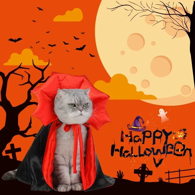 Vampire Cloak Halloween Pet Costumes, Cute Cosplay for Small Dog, Cat, Kitten, Puppy Dress, Kawaii Clothes, Accessories