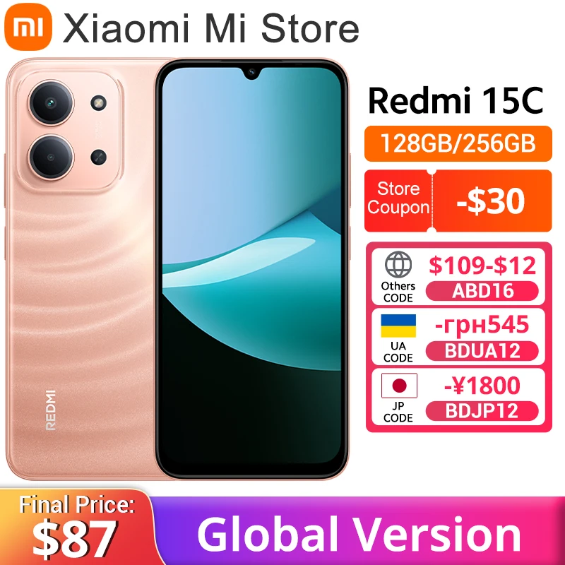 yZ[zO[o Xiaomi Redmi 15C X}[gtH 120Hz 6.9C` hbghbvfBXvC 50MPCJ 33W}[d MediaTek Helio G81-Ultra