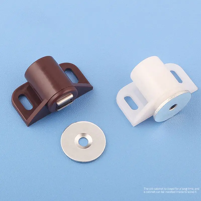 ABS Round Magnetic Door Catches Latch, Cabinet & Furniture Shutter Magnetic Catch Closer for Cupboards, Drawers, Closet