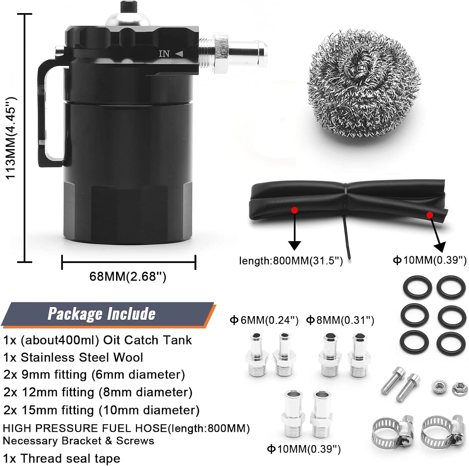 범용 배플 알루미늄 오일 캐치는 브리더 필터 OCC-1020A가 있는 저수지 탱크 오일 탱크를 할 수 있습니다.