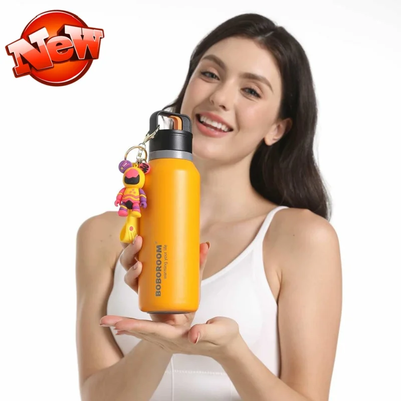 Outdoor Sports One-Hand One-Click Opening 316 Vacuum Stainless Steel Threadless Thermos Cup Car Cold Quick Opening Cup Thermoses