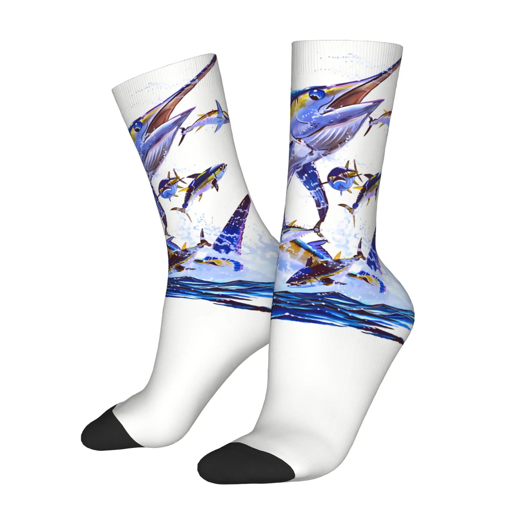

Blue Marlin And Tunas Swordfish Sword Fish Sock Printed Man Polyester Fashion