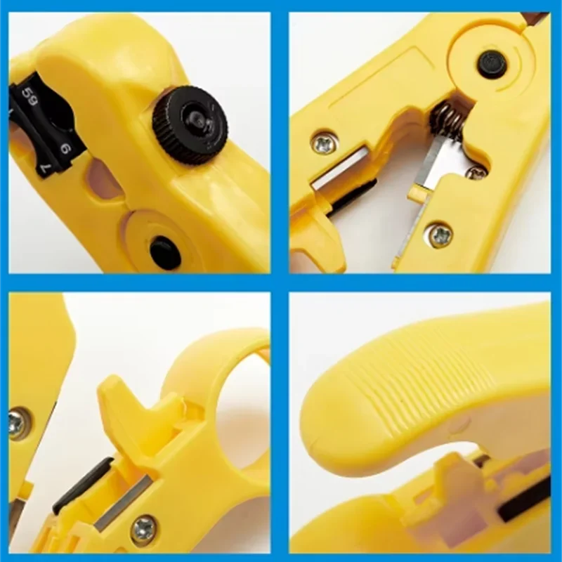 Automatic Cable Wire Stripper Wire Coax Coaxial Stripping Tool Multi-functional Cutter Striper for UTP STP RG59 RG6 RG7 RG11