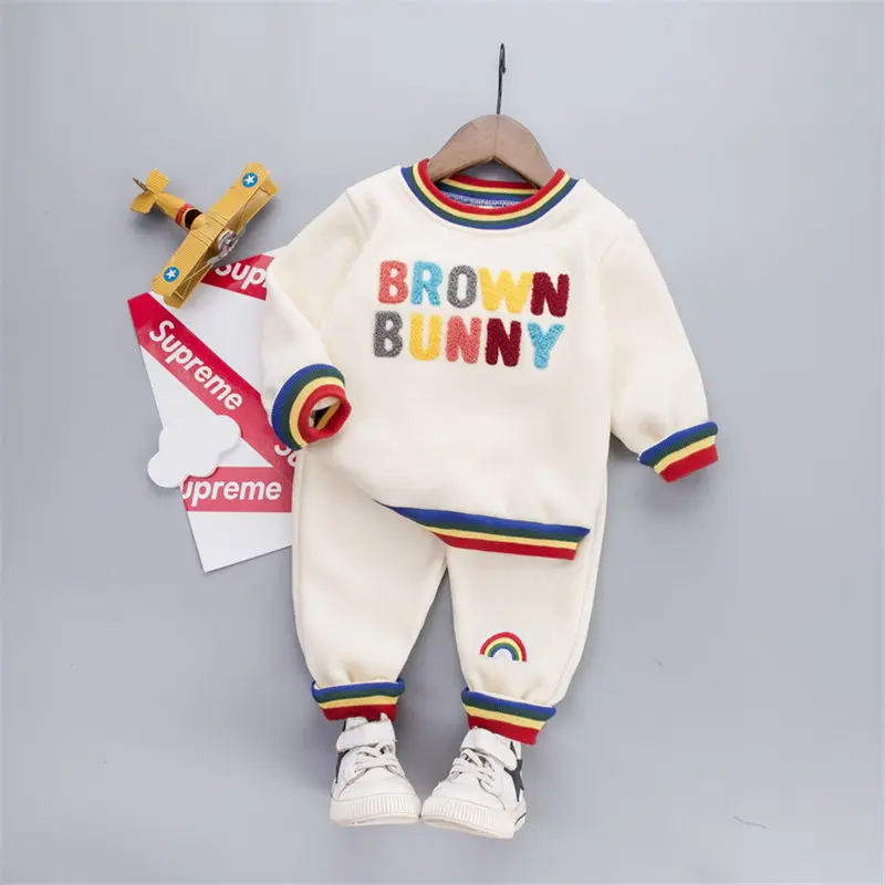 

Children Clothes Suits Winter Warm Baby Boys Clothing Toddler Infant Thickening T Shirt Pants 2Pcs/Sets Kids Casual Tracksuits