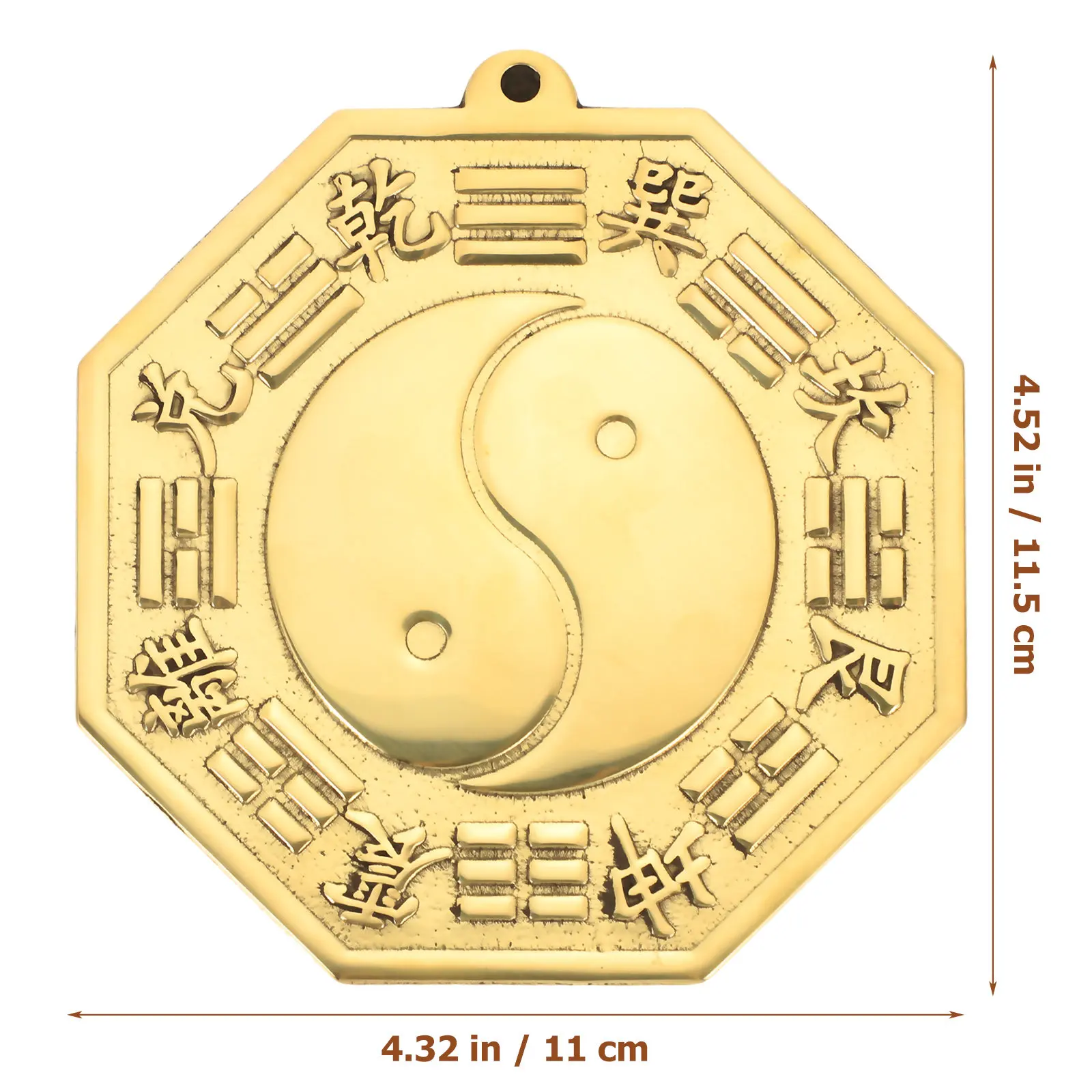 Copper Bagua Mirror Chinese Eight Trigrams Design Exorcism Decor Indoor Wall Hanging Auspicious Pendant Housewarming Gift Home