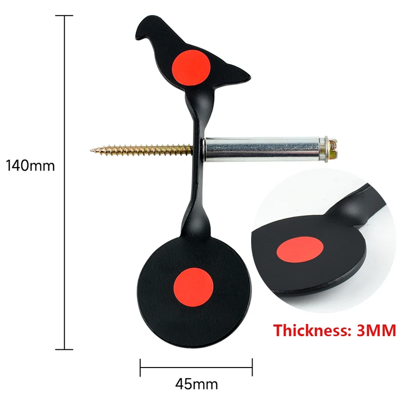 Slingshot Hunting and Shooting Steel Plinking Spinner Target Set Animal Pigeon Goat Red Black Simple Pack Pneumatic Launcher