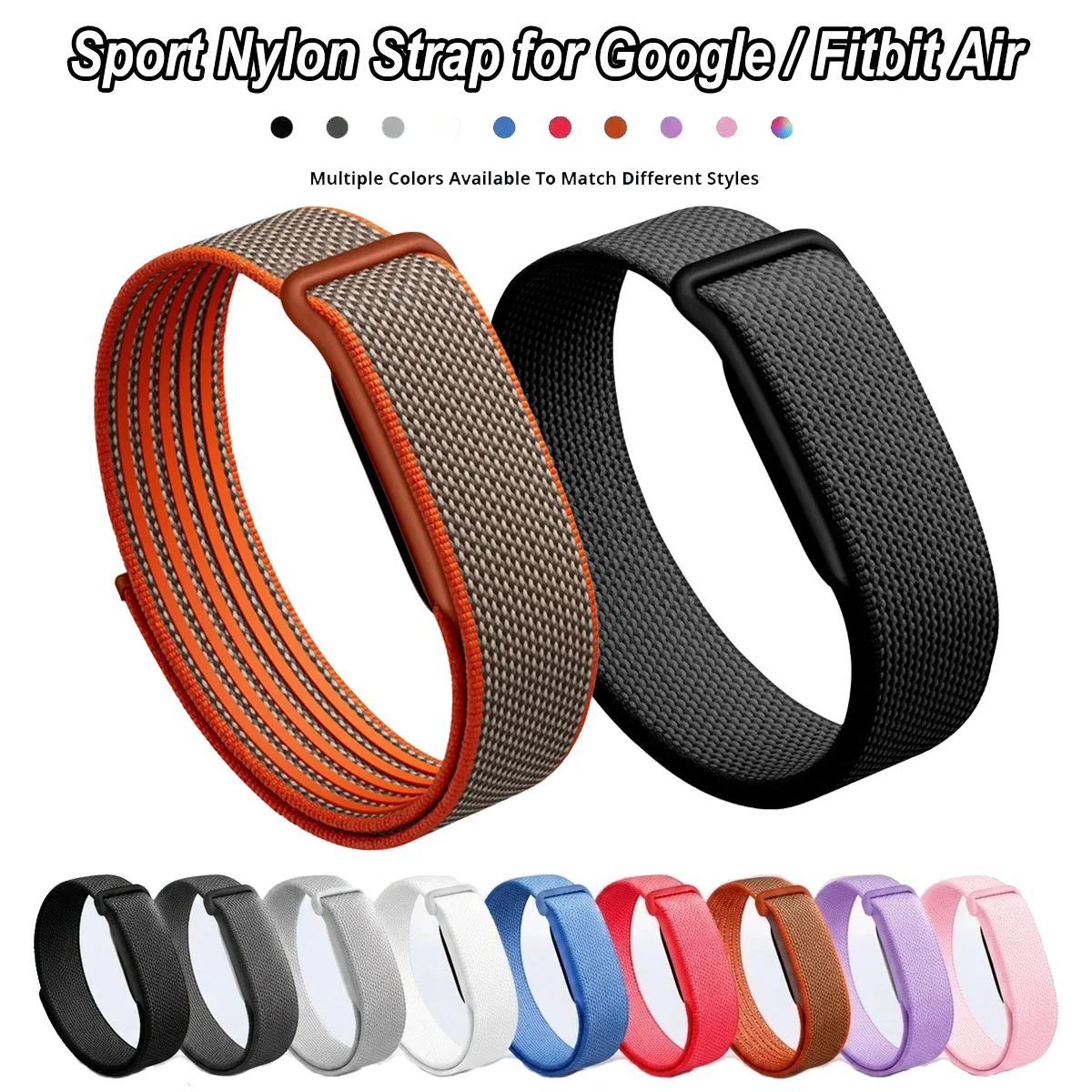 Pulseira de Relógio Trançada em Nylon para Google Fitbit Air Loop, Faixa Respirável para Pulso