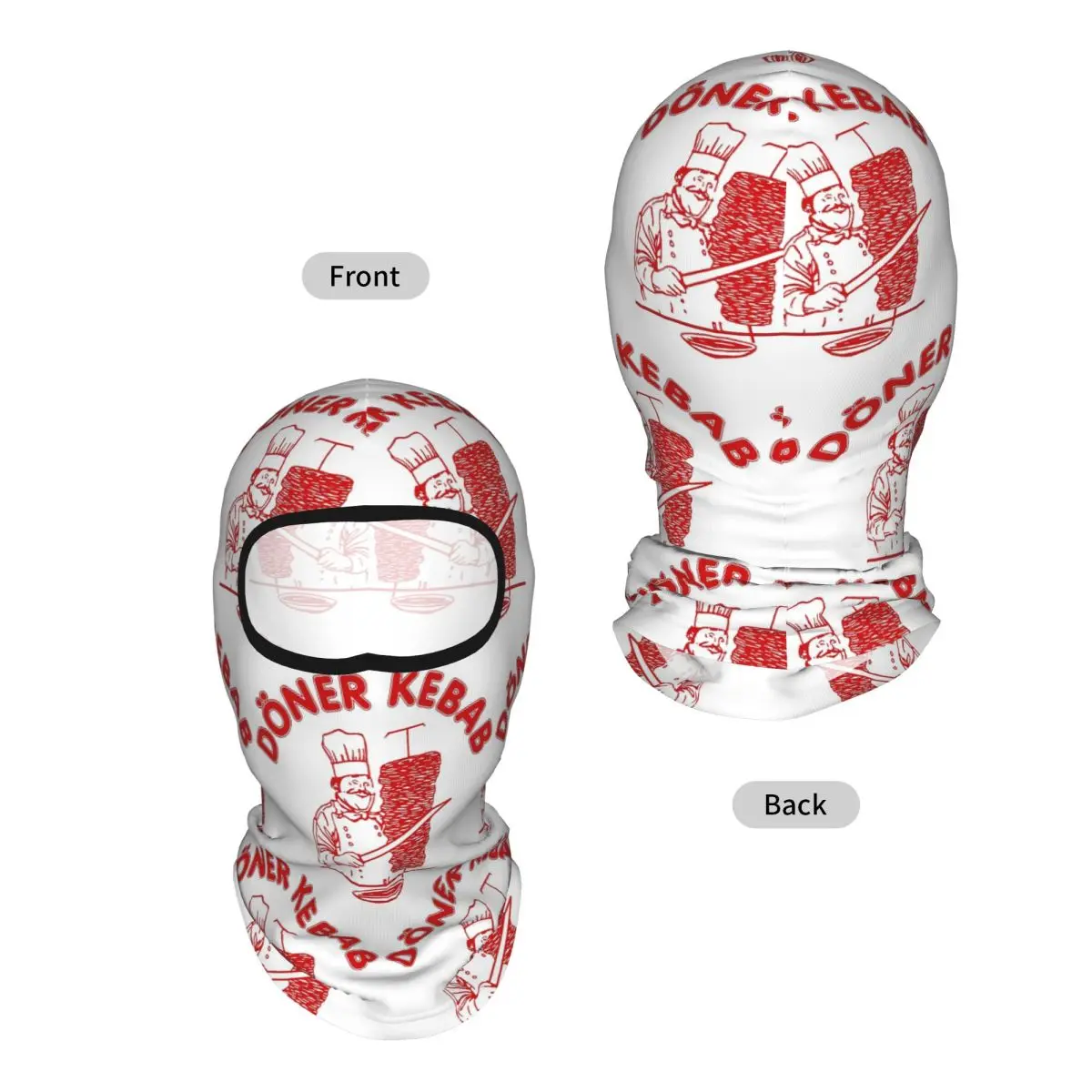 Doner Kebab Breathable Thin Balaclava Full Face Mask Sun Protection Neck Gaiter For Motorcycle Cycling