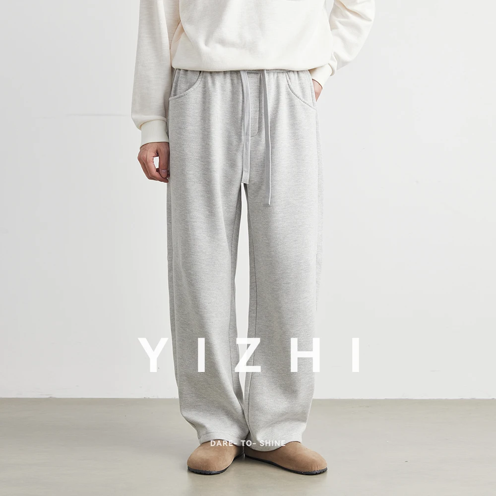 

Модные мужские свободные повседневные спортивные брюки 2022, осень-зима, новые однотонные утолщенные прямые брюки, модные длинные брюки