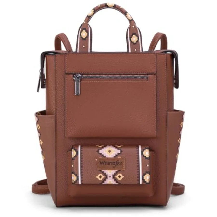 

Wrangler Aztec Backpack Purse for Women Fashion Ladies Back Zip Anti Theft Convertible Backpack with Adjustable Strap