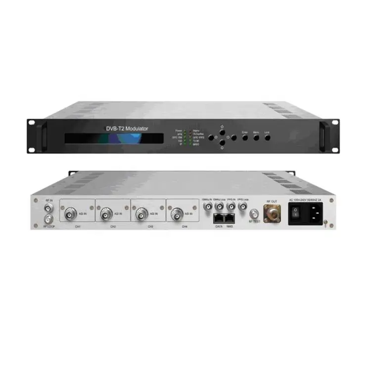 MFN/SFN Network UHF DVB-T2 Transmitting System Headend Modulator with Dual ASI/IP Input 128 PID Remapping 5-8MHz Bandwidth