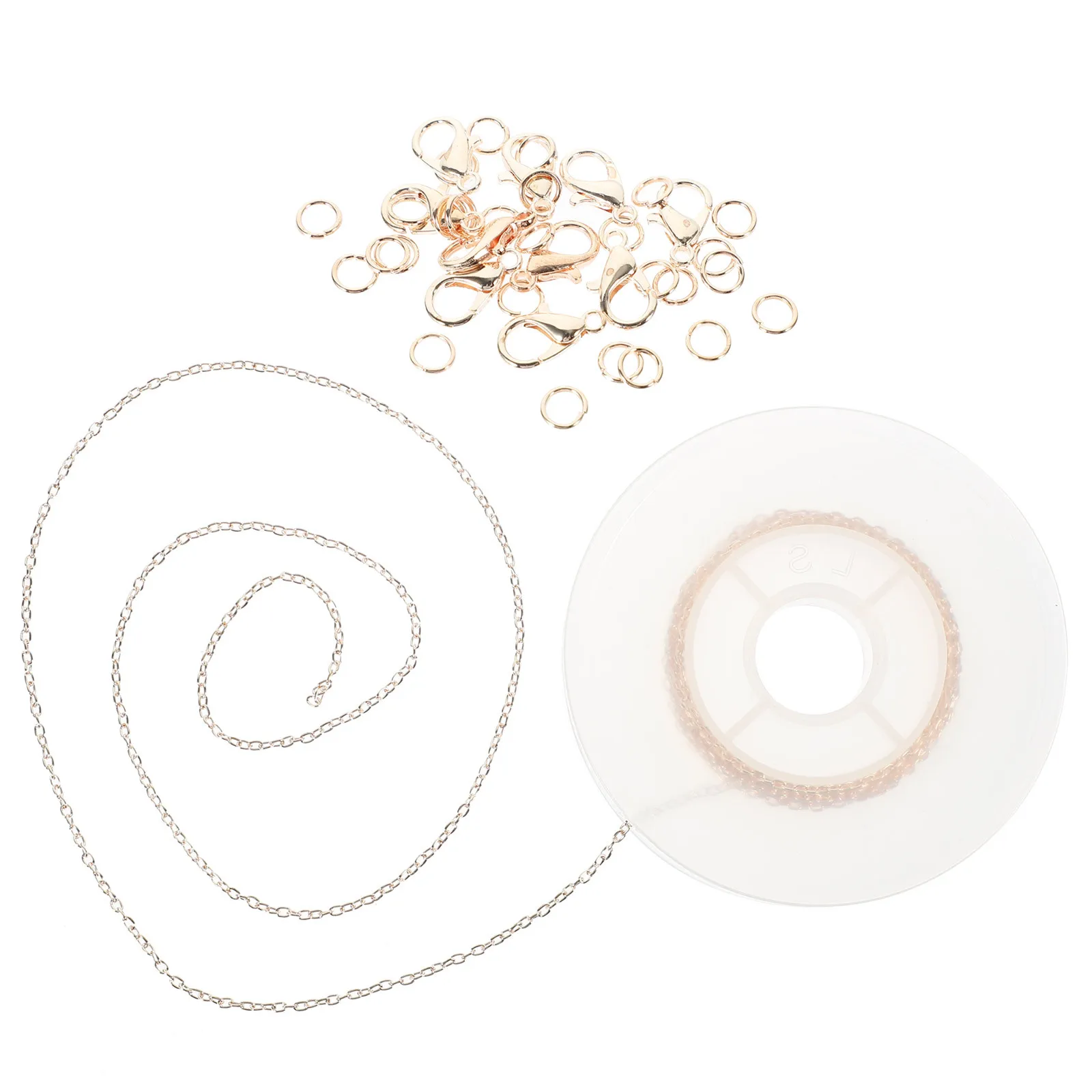 

1Set Electroplated Jewelry Chain Kit Lobster Clasps Jump Rings Durable DIY Bracelet Necklace Making Supplies Jewelry Chain