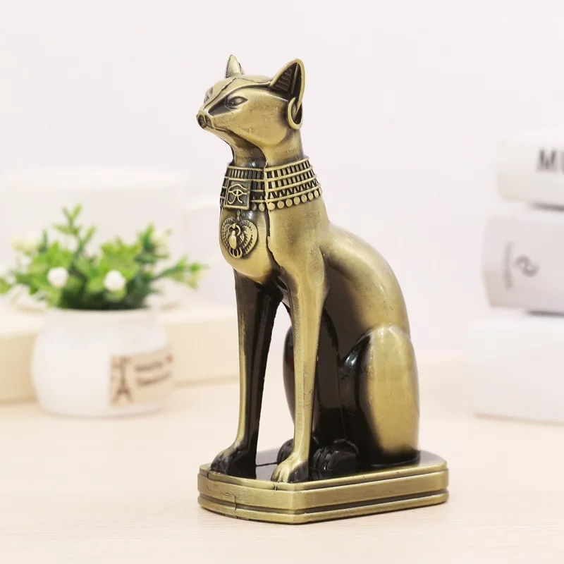 Creative Metal Egyptian Cat Statue Home Decoration Crafts Decorations