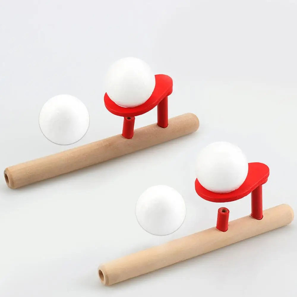 Juguetes de tenis de mesa, pasatiempos de Ping-pong de soplado de madera, pelotas de espuma deportivas divertidas para exteriores, juego de tenis de