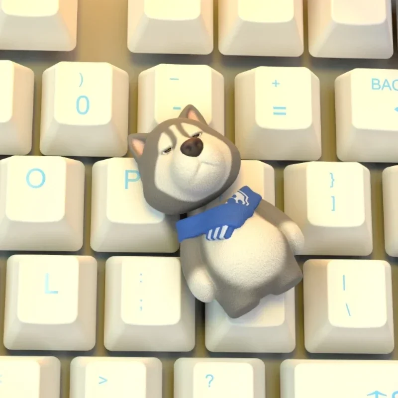 Keycap PBT resin custom Animal Party, dua keycap Steam yang terhubung, keycap kartun anime lucu untuk keyboard mekanik game