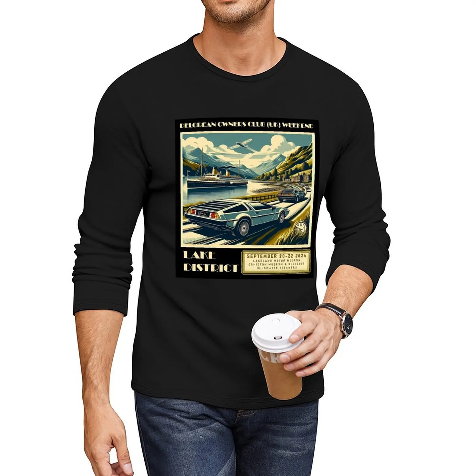 

DeLorean Owners Club 2024 Event Long T-Shirt vintage clothes sports fan t-shirts Blouse men clothings