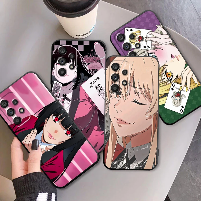 Y-Yumeko J-Jabami Cartoon For Samsung A53 A52 A33 A32 A51 A71 A21S A13 A73 A50 A22 A23 A03 A72 A54 A12 5G Black Soft Phone Case