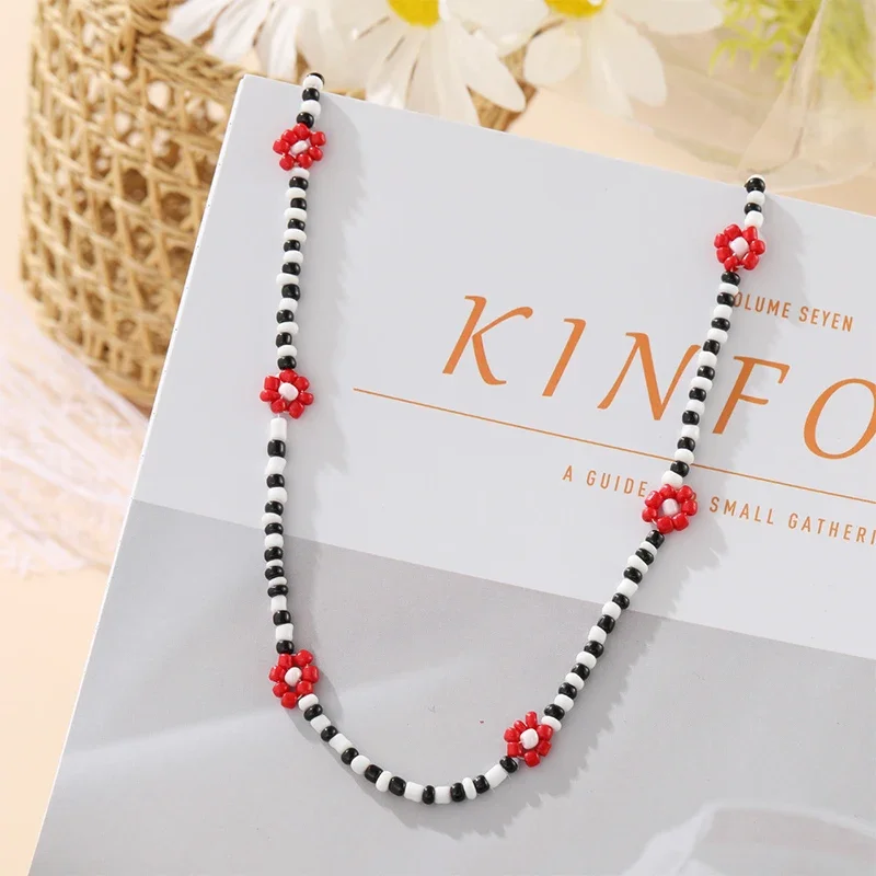 Bohemia Handmade Rice Beads Beaded Necklace For Women Girls Fashion Flower Summer Beach Clavicle Necklace Holiday Jewelry Gifts image 4