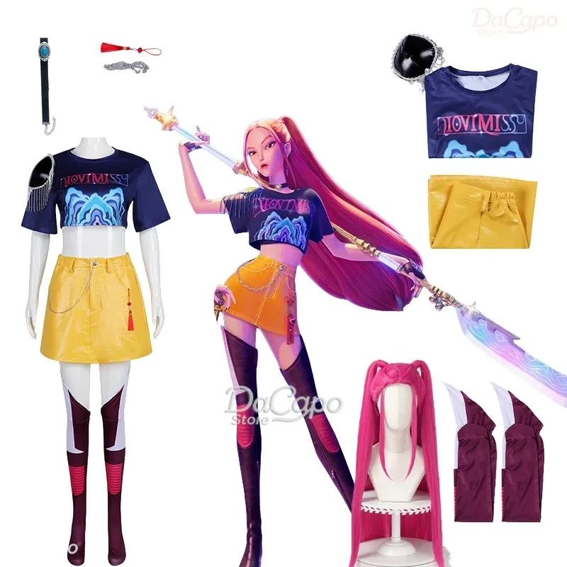 

ff34K-Pop Mira Rumi Zoey Demon Hunters Stage Cosplay Clothes Costume Wig Halloween Girl Group Idol Roleplay Outfit Women Sexy