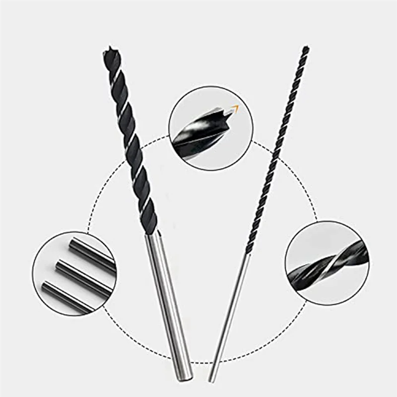 PZHI-14Pcs Extra Long Wood Drill Bit Set 12 Inch 300Mm Drill Bits DIY Woodworking Tool Spiral Drill Extra Long Drill