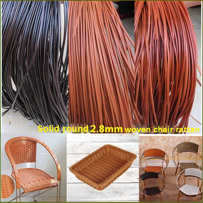 Solid Rattan Woven Chair Coffee Table Storage Basket Woven PE Round Rattan Hanging Basket Repair Material Diameter 2.8mm