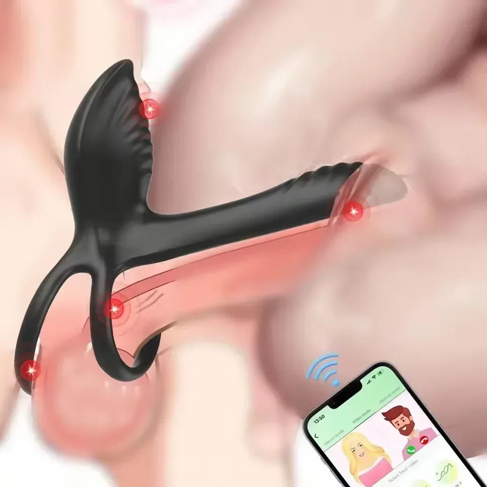 Anillo vibratorio para pene para hombres, anillo para pene eréctil masculino, estimulador Anal de clítoris y punto G, retardante de eyaculación, juguete sexual para adultos para parejas