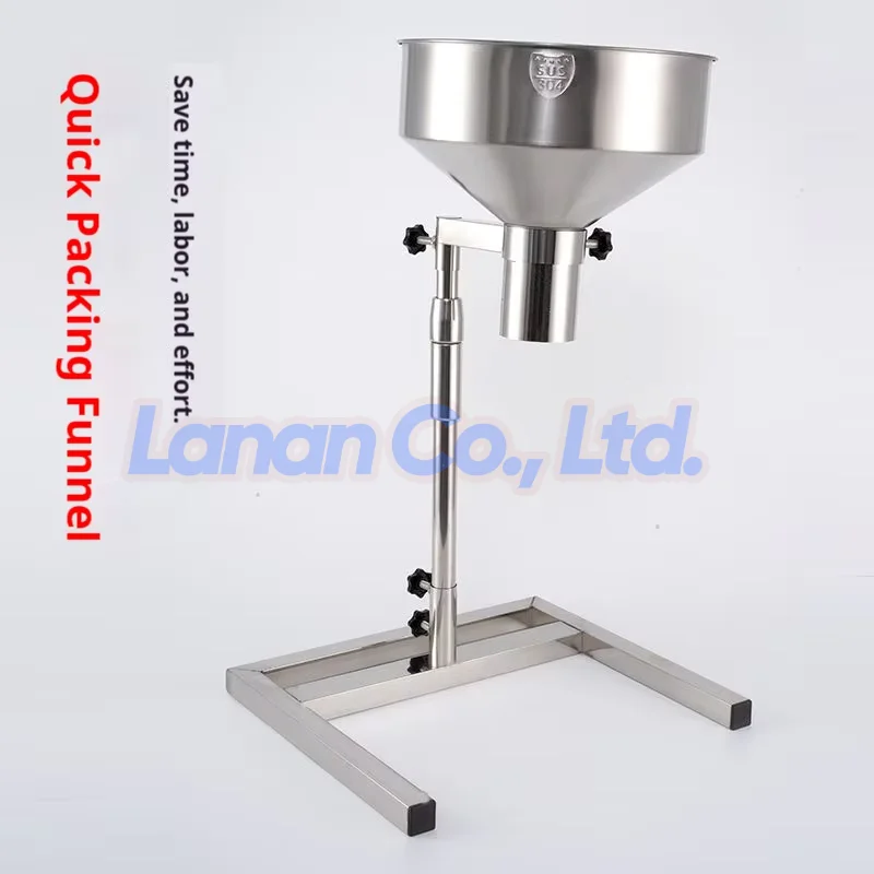 Manual Filling Machine Stainless Steel Large Diameter Feeding Hopper Packaging Vacuum Bag Oil Sub-Packing Funnel With Bracket