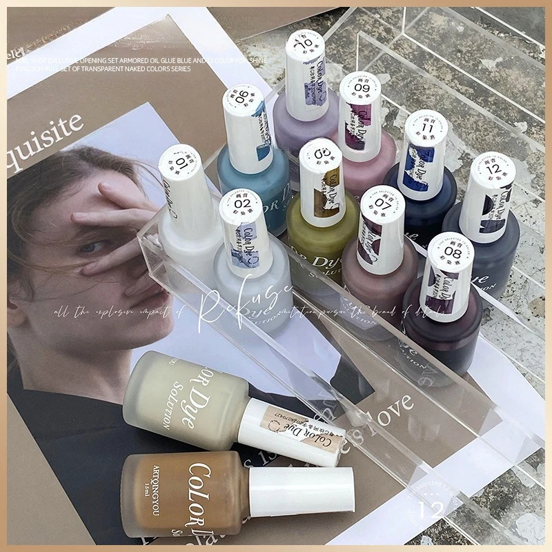 15 مللي Morandi المائية الحبر تزهر هلام طلاء الأظافر تأثير الدخان هلام ورنيش زهر جيل للأظافر الورنيش للتقليم 12 ألوان