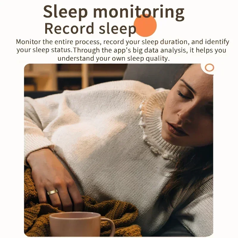 For Xiaomi Smart Ring Men Women Heart Rate and Blood Oxygen Monitor Smartring IP68 & 5ATM Waterproof, Multi-sport Mode