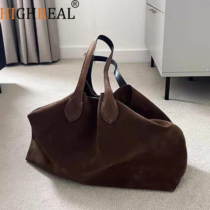

Suede Autumn and Winter Women's Shoulder Bag Niche Design Wing Bag Matte Large Capacity Women's Handheld Tote Bag