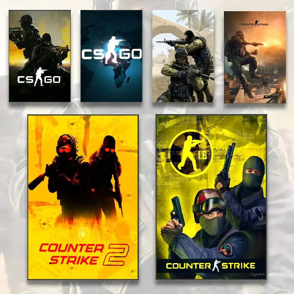Tactical Shooter Game CSGO Painting Calligraphy Modern Canvas Wall Art Prints for Living Room Decor | Wall Decals