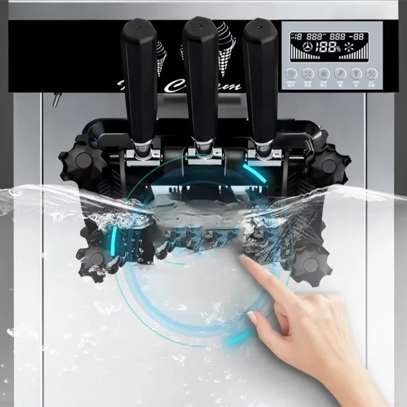 Kitchen Equipment Manufacturers Commercial 220V Automatic Soft   Serve Ice Cream Maker New Home Use Yogurt Milk Chocolate