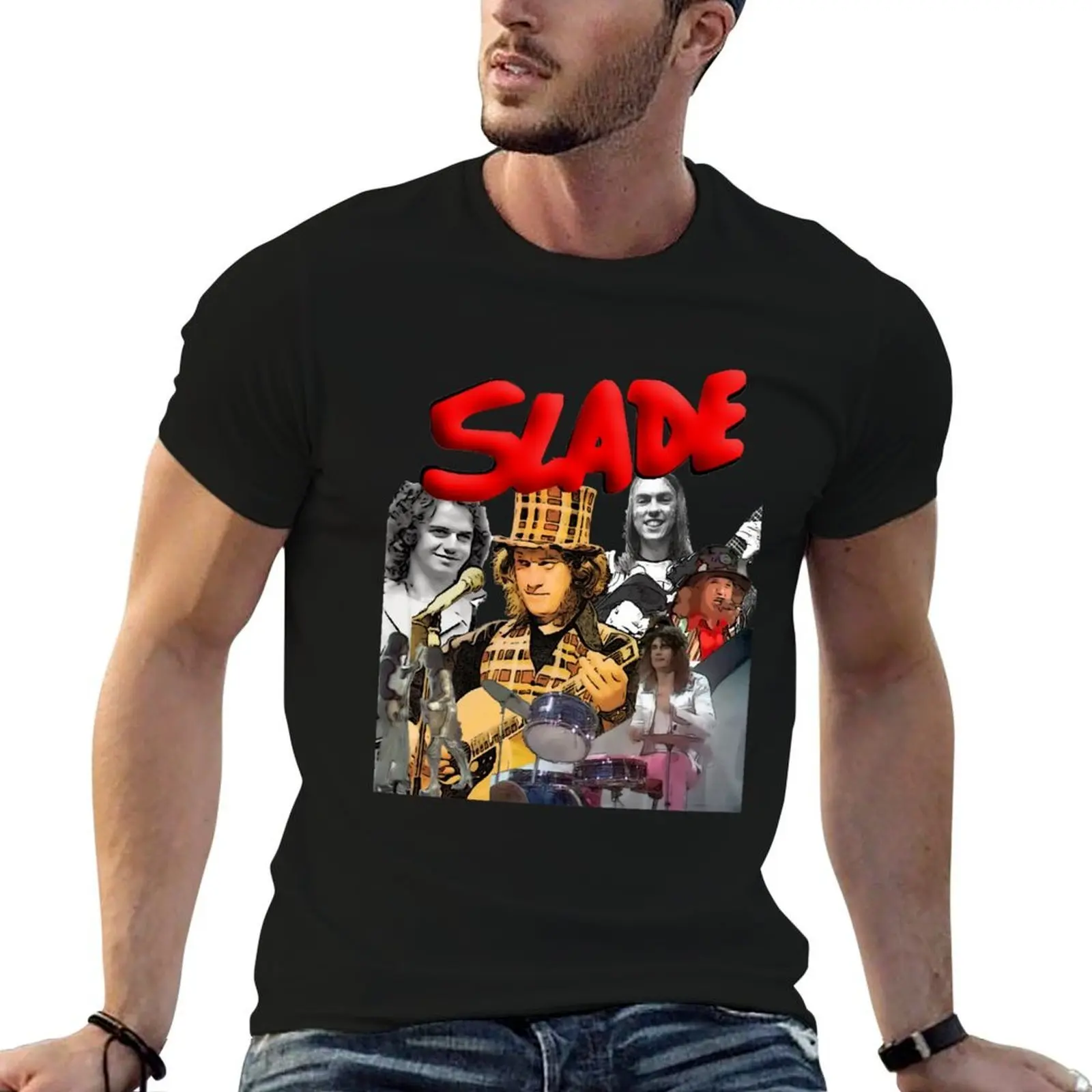 

Slade - 70’s Glam rock gods T-Shirt mens graphic t shirts cotton t shirts man 100% t shirts for man cotton T-shirt