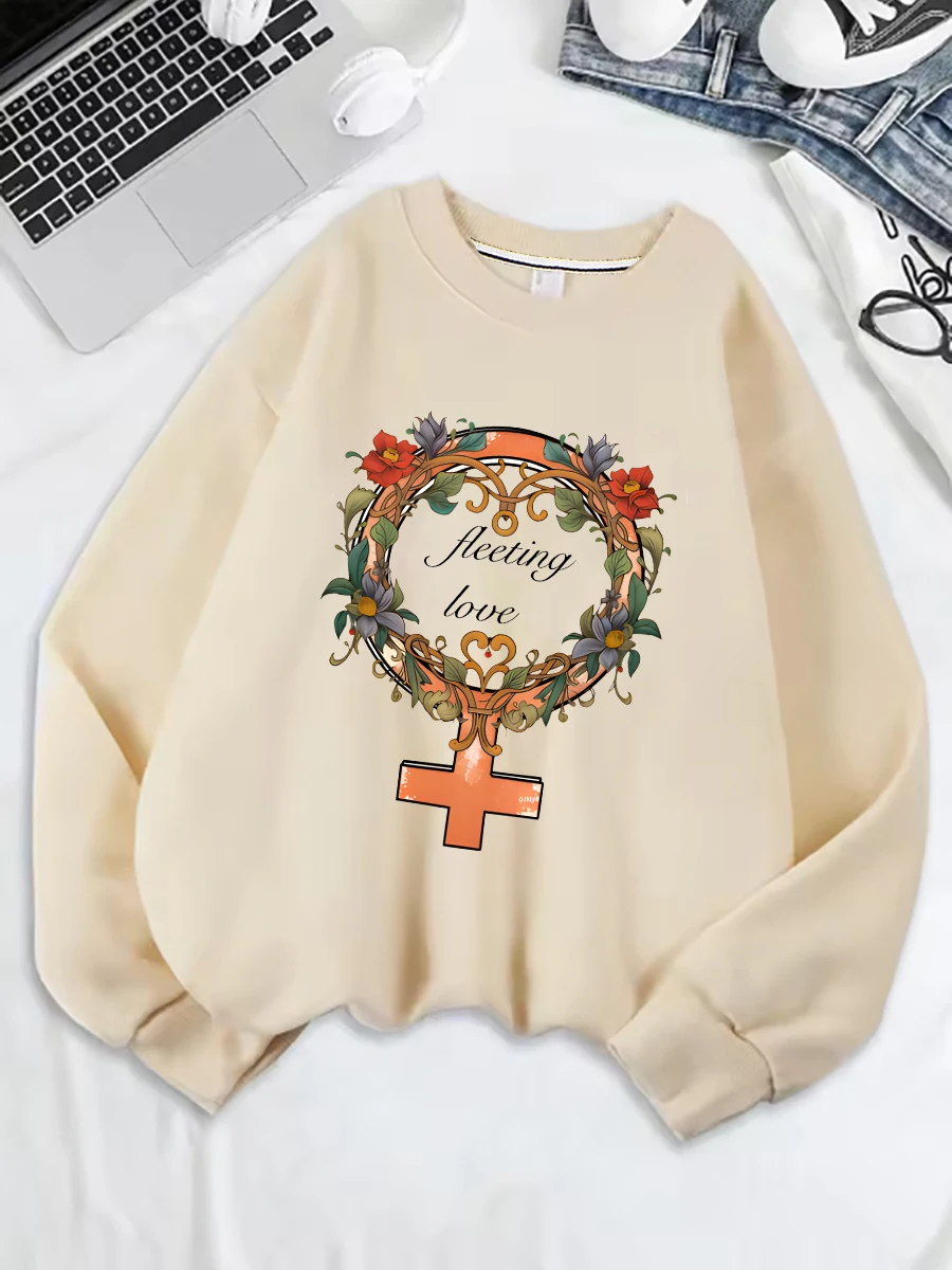 سويت شيرت برقبة دائرية وأكمام طويلة مطبوع كاجوال دافئ أنيق بنمط شخصي ثقيل الوزن (وزن القماش 220–320 جم/م2) #2